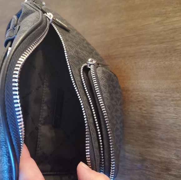 Michael Kors Gray Monogram Belt Bag with Silver Hardware - Picture 4 of 5